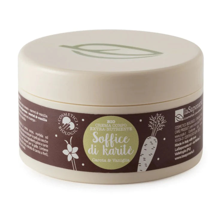 Creme corporal nutritivo de Karitè - Cenoura & baunilha 180ml - La Saponaria