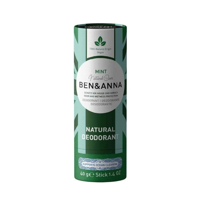 Desodorizante Natural Bicarbonato de sódio tubo de papel Mint - 40gr - Ben&Anna