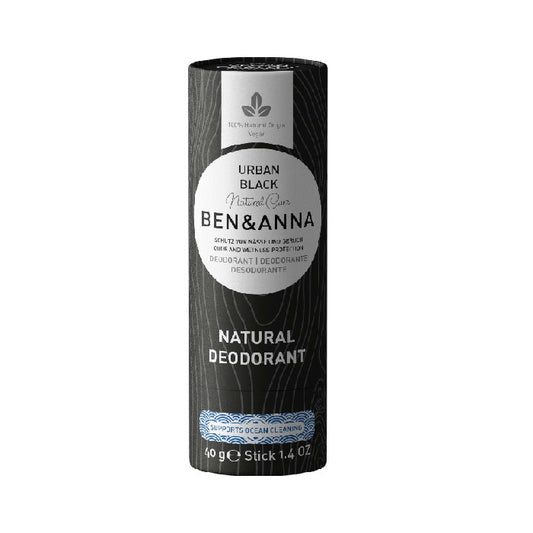 Desodorizante Natural Bicarbonato de sódio tubo de papel Urban Black - 40gr - Ben&Anna