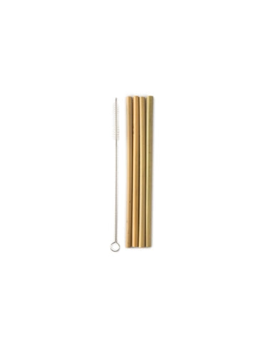 Palhinhas bambu (embalagem 4un + 1 escovilhão) - The Humble Co.